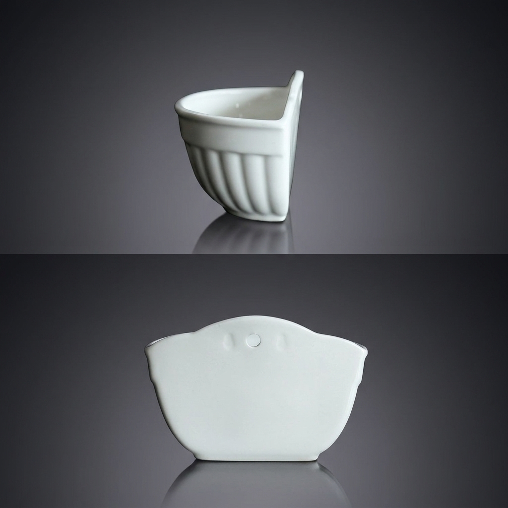 Plant Pots and Hanging Basket for Planters Outdoor, Handmade White Ceramic Planter for a Hanging Plant, Wall Planters Outdoor, Wall Planter
