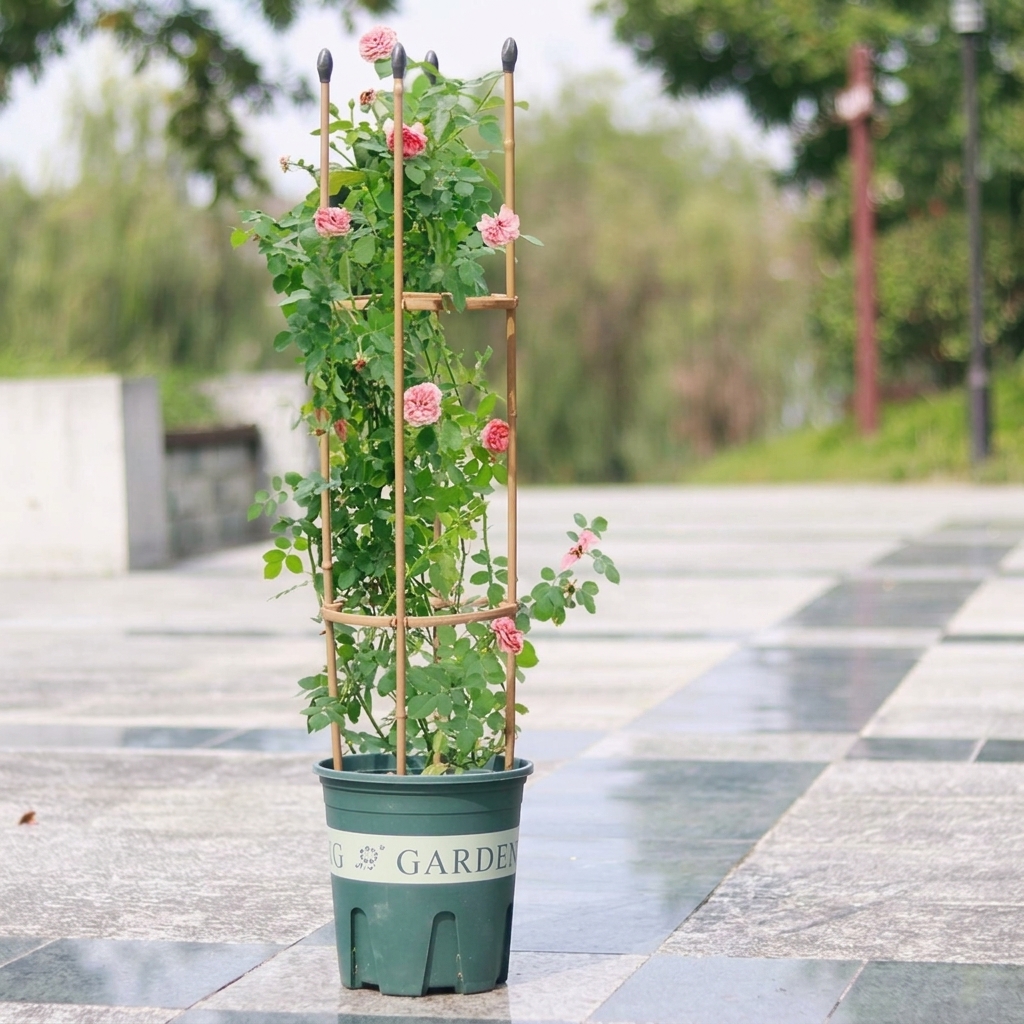Garden Trellis for Potted Plants, 2 Pack Bamboo Pyramid Design for Plants Indoor, Sturdy Plant Support and Garden Stakes, Clematis Plant Stakes