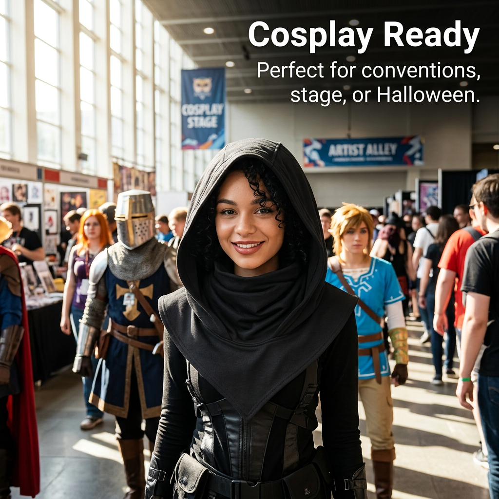 Assassin Cosplay Hooded Cape for Anime Convention, Hooded Cloak Maxi Cape, Stage Performance Robe, Halloween Christmas Party, Game Anime Role-playing