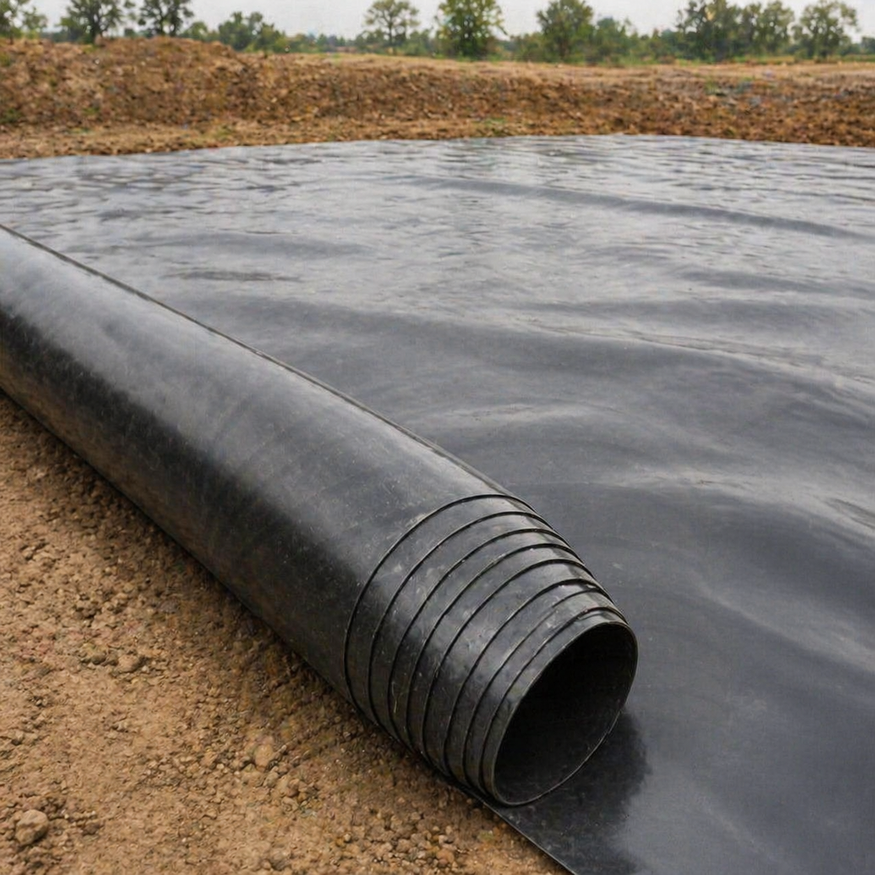 Dark HDPE Pond Liner for Aquaculture, Spliceable Geomembrane Roll, Pond Liner for Lotus Ponds, Outdoor & Koi Ponds