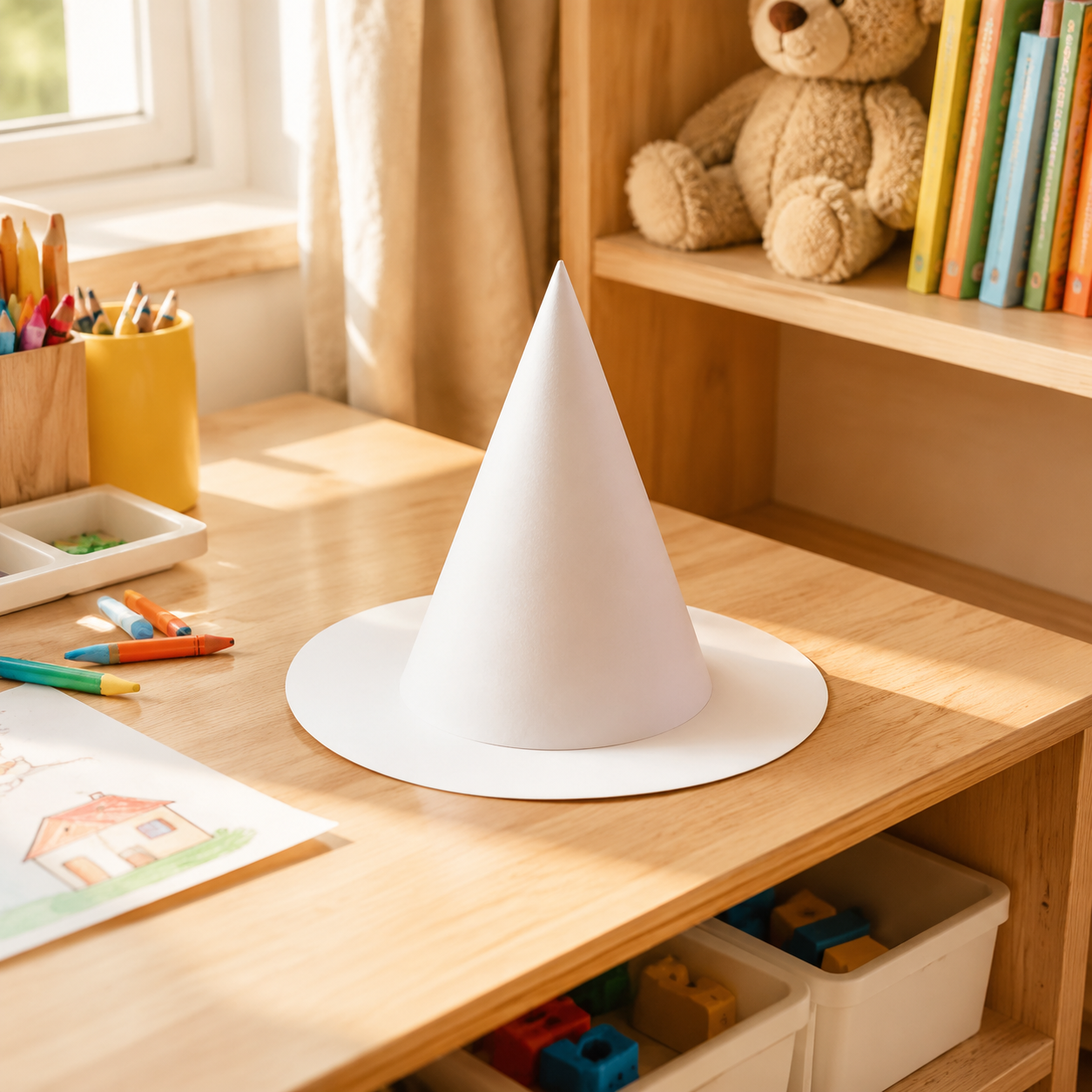 DIY Paper Pointed Hat Craft Kit for Youngsters, 26cm Birthday Crown to Paint, Creative Craft for Kindergarten & School