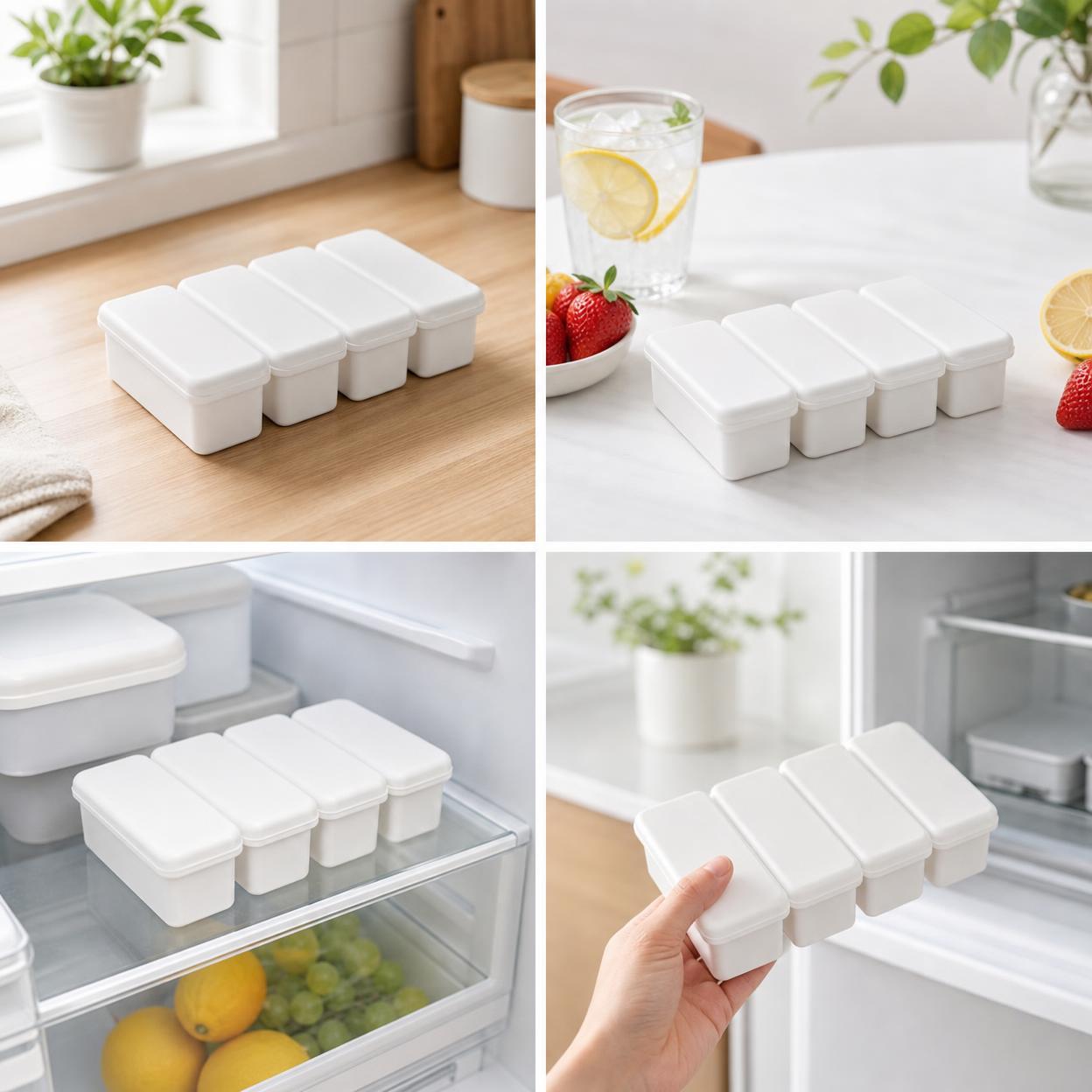 Ice Trays for Freezer, Silicone Freezer Trays with Lid