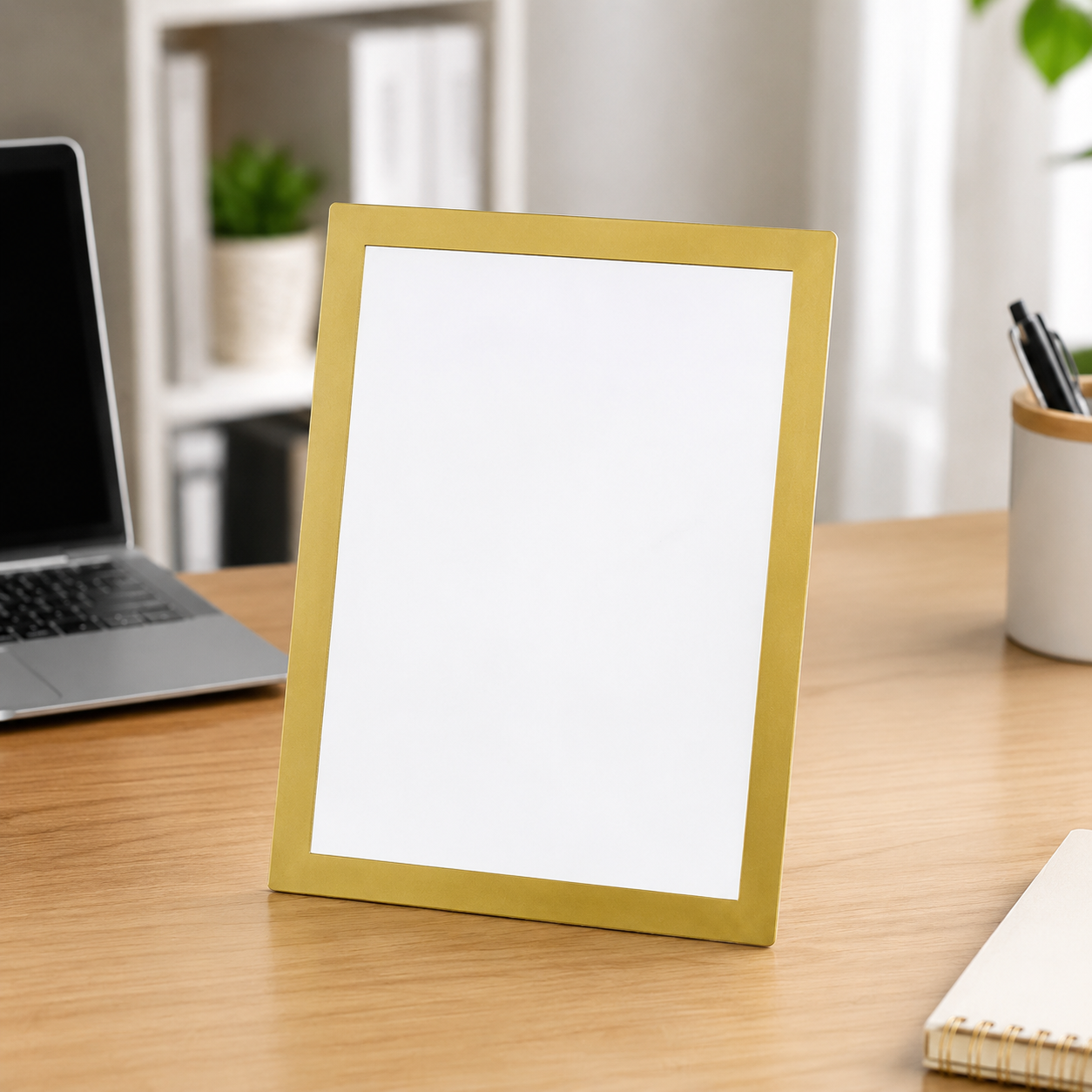 Golden Magnetic Frame, Self-Adhesive Magnetic Info Frame for Opening Hours Sign, Adjustable Display Frame for Office & Retail