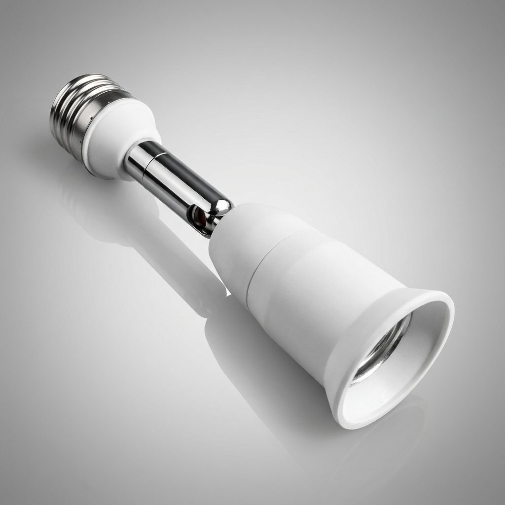 Flame Retardant PBT E27 to E27 Adapter with 180-Degree Adjustable Joint, 144mm Length Right Angle Adapter for Home Lighting, 3A Current Rating