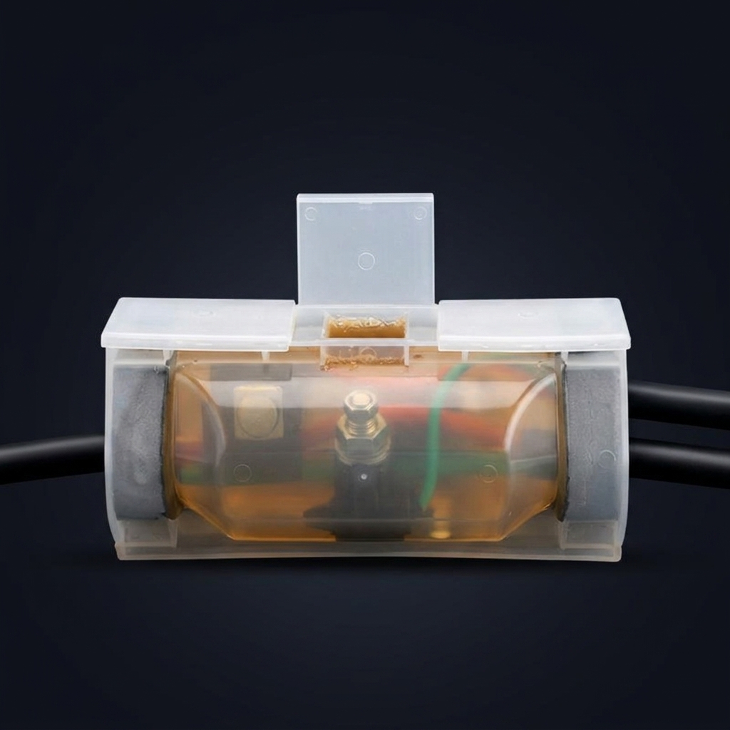 Junction Box for Underground Burial with IP68 Waterproof Protection, Resin-Potted 3-Way Outdoor Box, Gel-Filled Garden Lighting Connector Pack