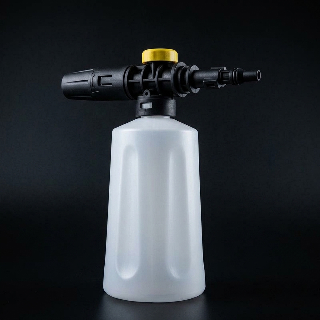 Car Cleaning Foam Sprayer for Professional Wash, Detailing Foam Lance with Nylon Parts, Economy Cylindrical Dispenser Bottle, 1 Pack Unit Only