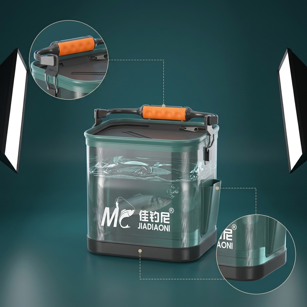 Foldable Fishing Bucket, Live Fish Transport Container