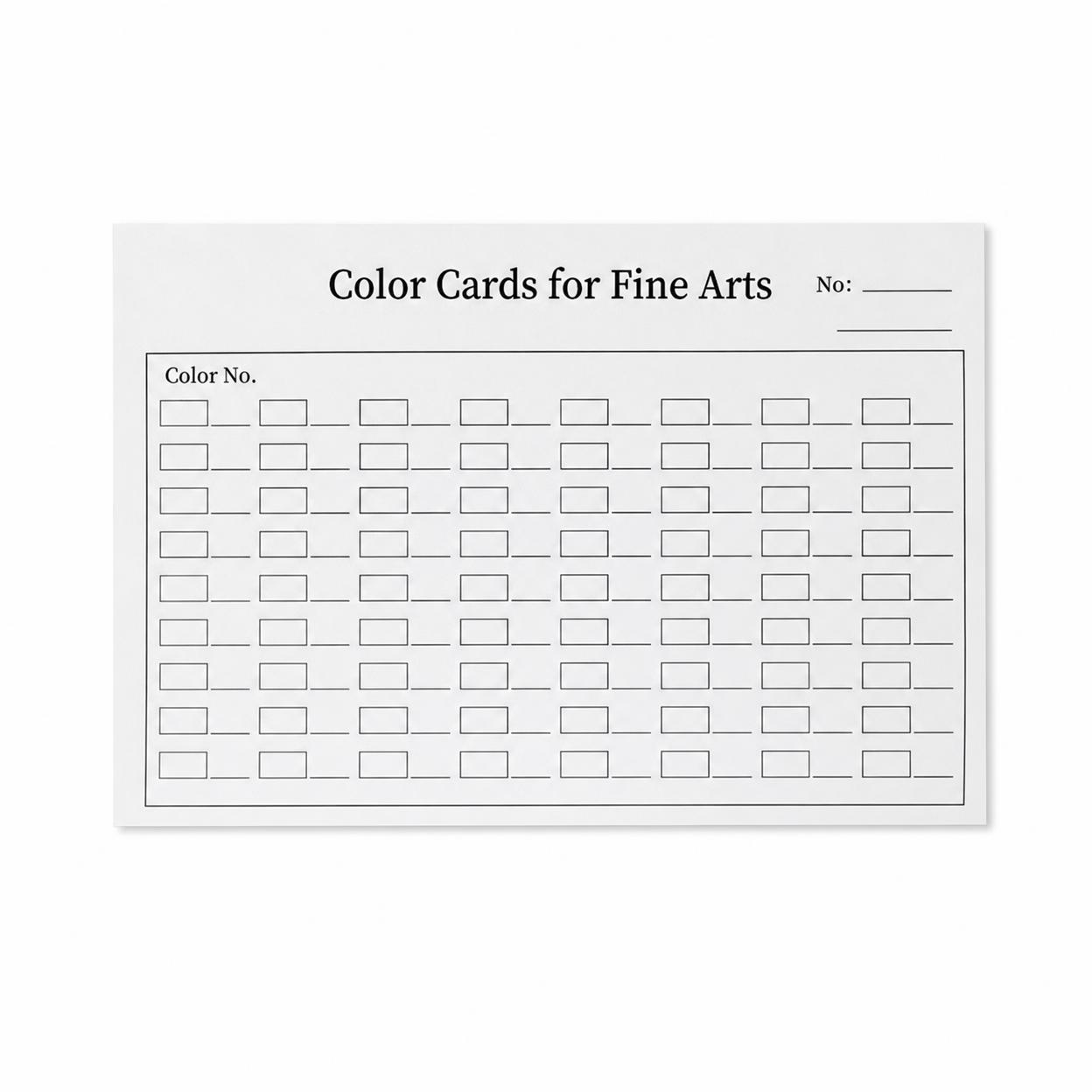 Cardboard Color Sample Cards, Fine Arts Colored Pencil Color Card