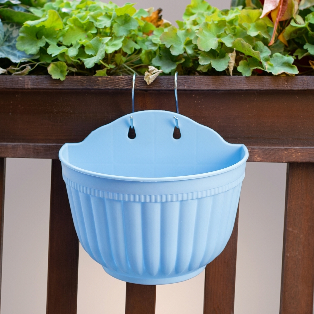 Plant Pots and Hanging Basket for a Modern Hanging Plant, Resin Wall Planters Outdoor with Drainage Net, Self Watering Wall Planter