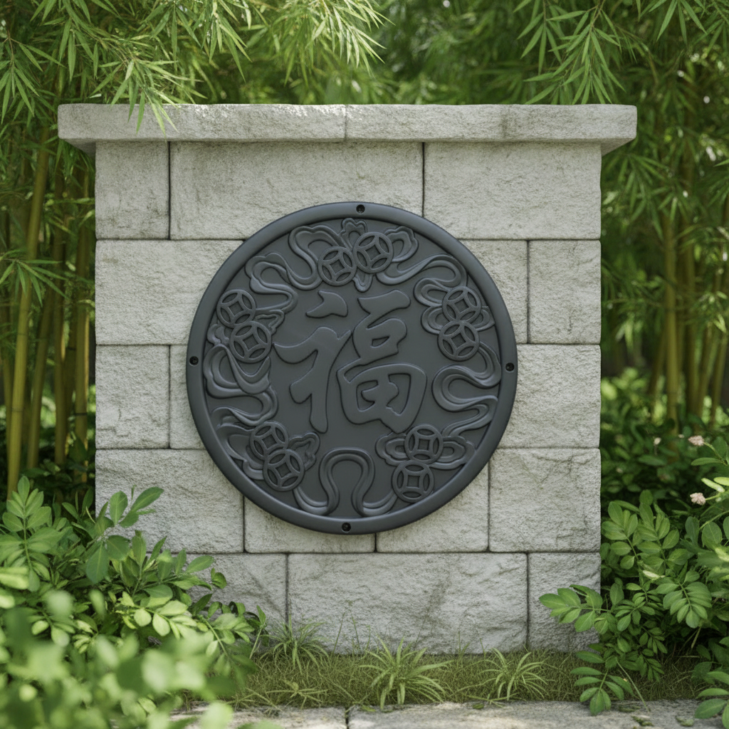 Wanddeko Garten für draußen wetterfest – Chinesischer Stil - Produktbild 2