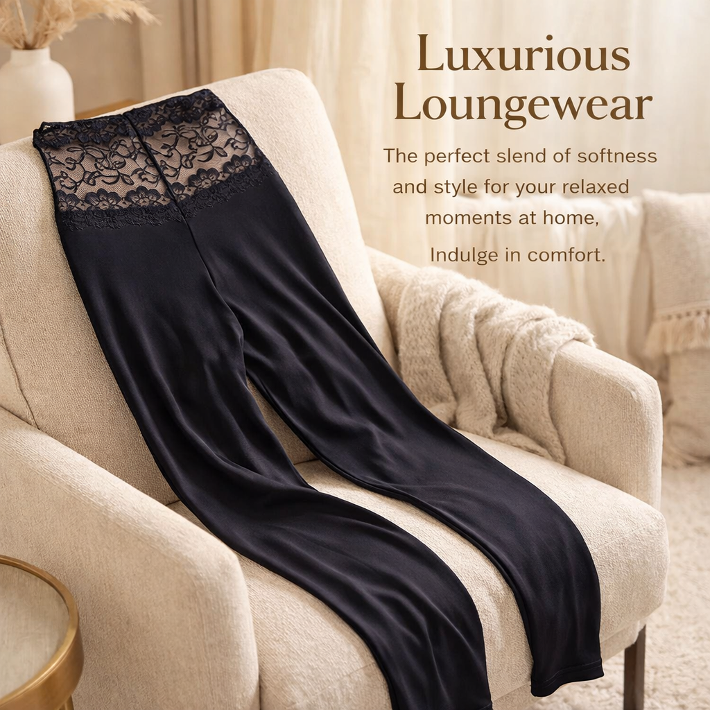 Leggings for Women with Lace Trim Modal Fiber Blend, Soft Thermal Tights for Layering in Spring and Autumn, Ladies Thin