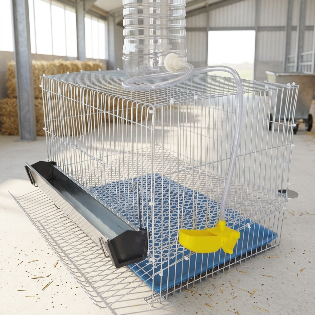 Button Quail Cage with Droppings Tray, Metal Wire Enclosure with Foot Pads and Video Installation Guide, for Home Breeding Quails and Domestic Fowl