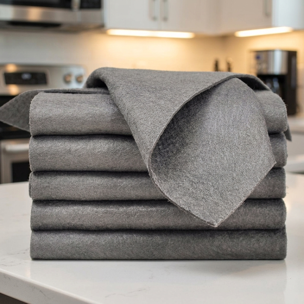 Odor-Resistant Microfibre Cloth and Cleaning Cloths, Reusable Gray Magic Design for Glass and Mirrors, No-Mark for Car Paint and Dashboards