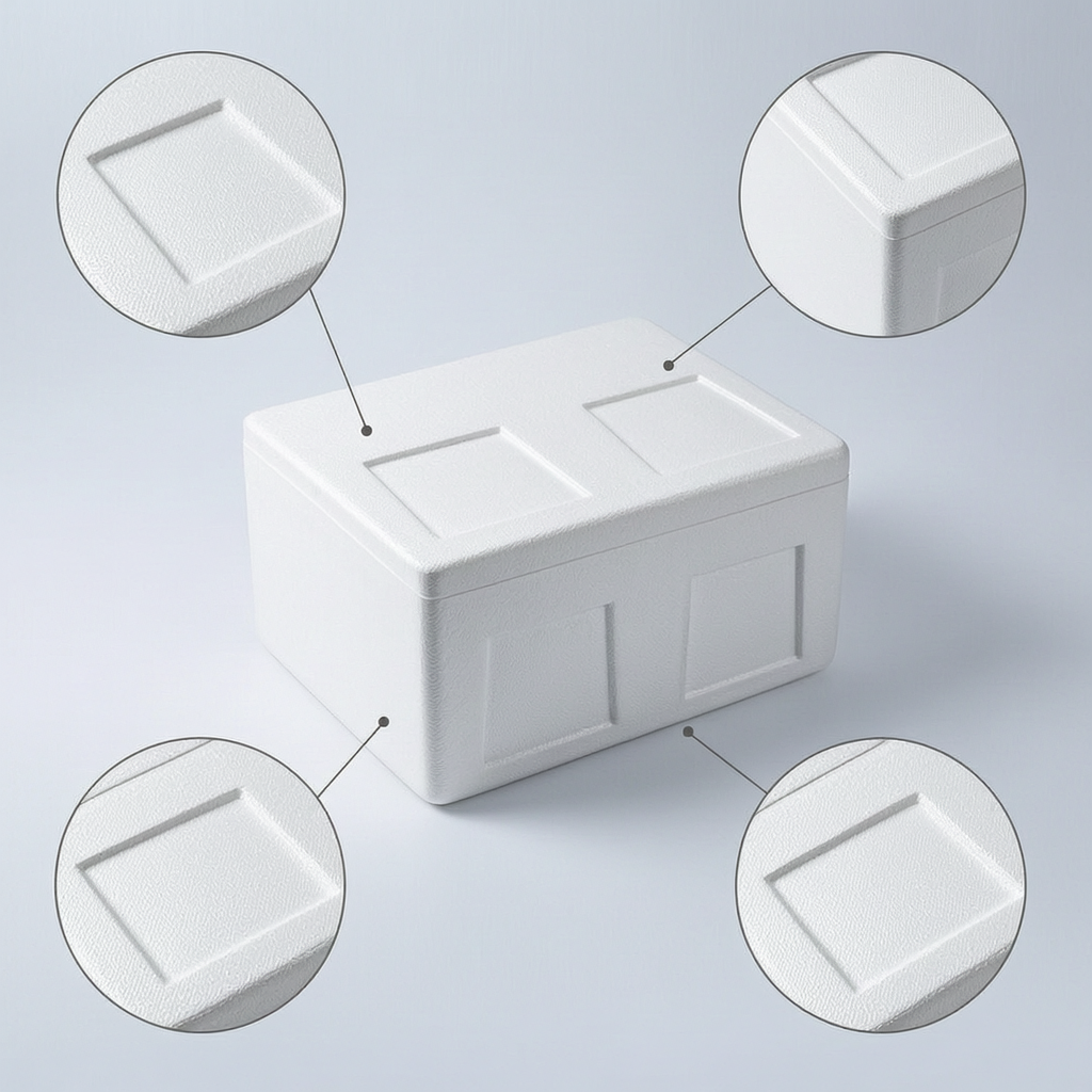 Insulated Foam Shipping Box, Thermal Cooler &amp; Ice Box for Perishables