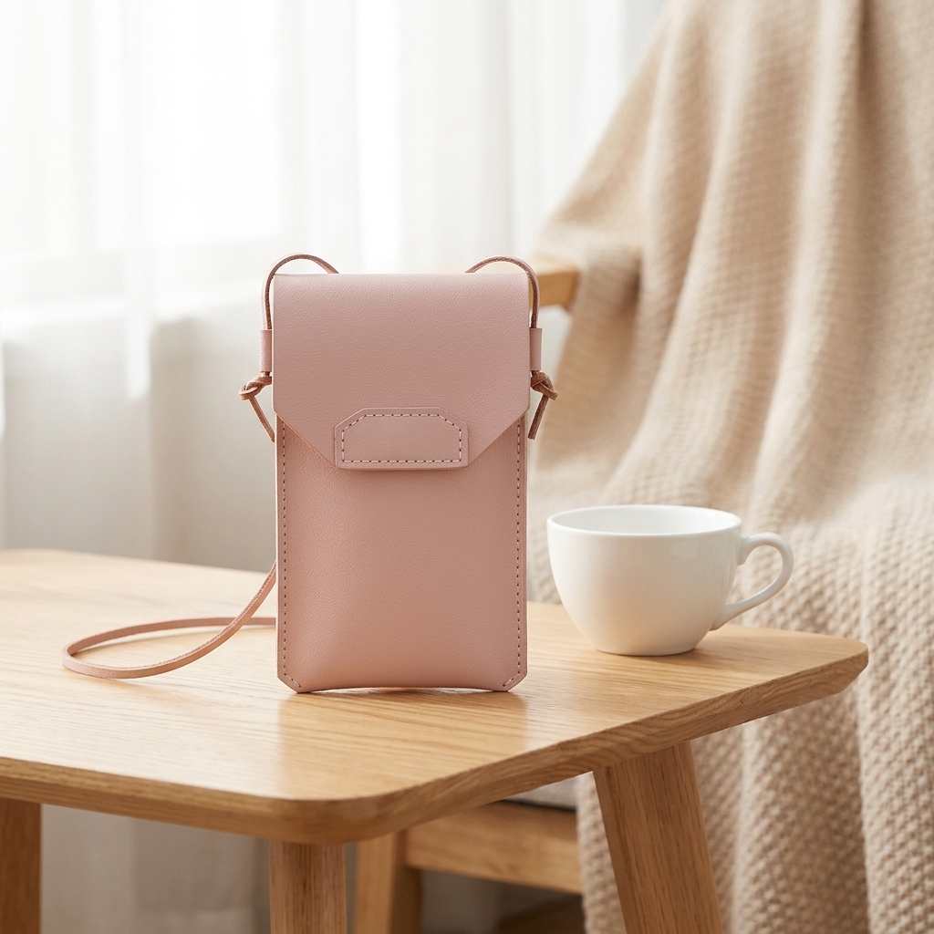 DIY Leather Kit, Woven Design Envelope Bag for Mobile Phones - Produktbild 3