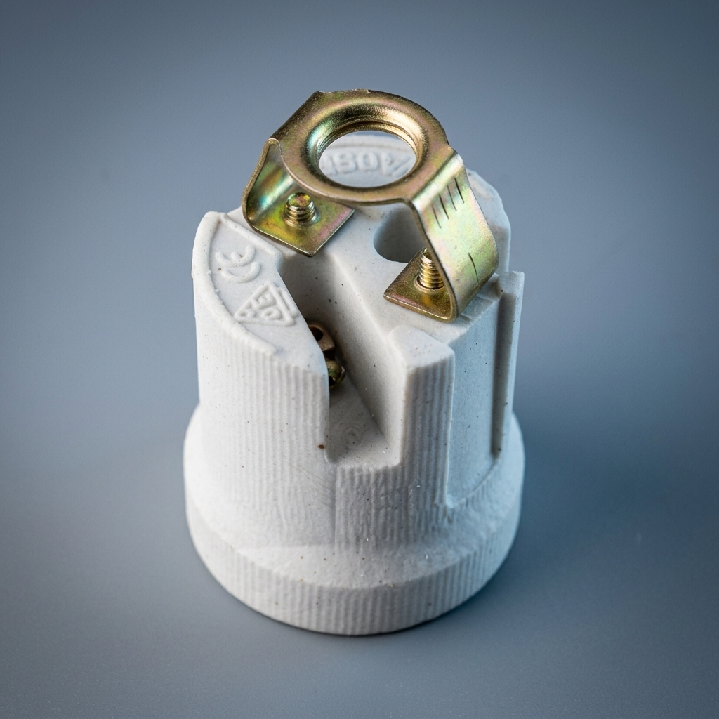 Bulb Holder with High Temperature Resistant Ceramic, B22 Lamp Holder with Copper Core for DIY Lighting, 100V-240V Light Base, Threaded Bottom