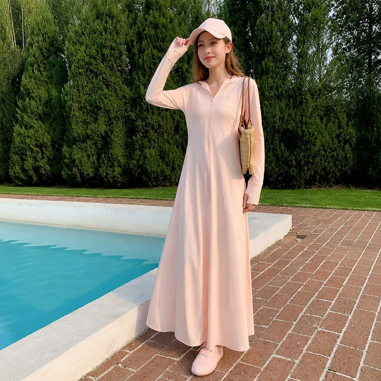 UPF40+ UV-Schutz-Kleid Damen mit Reißverschluss für Sommer & Strand - Produktbild 1