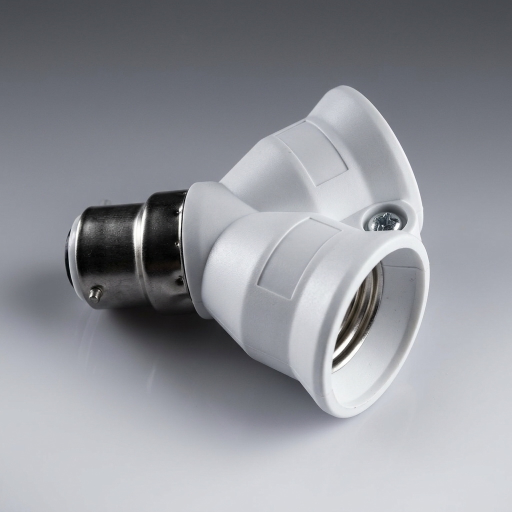 E27 to bayonet cap Adapter for Home Lighting Conversion, Double Bulb Holder with Copper Conductive Sheet