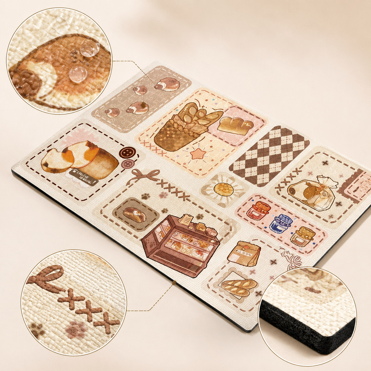 Stone Dish Drying Mat for Kitchen Counter, Absorbent Kitchen Mat