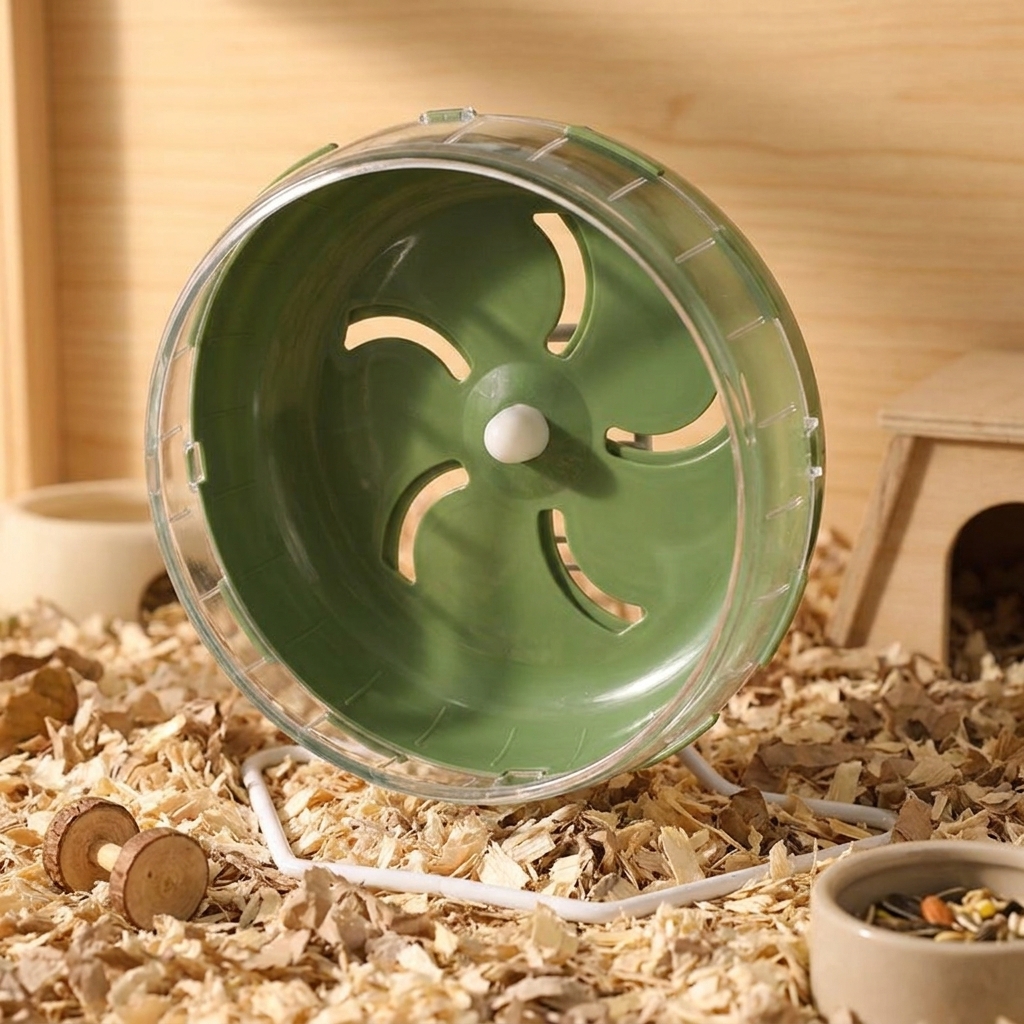 Hamster Wheel with Stand, Running Wheel for Hamster Exercise, Silent Syrian Hamster Running, Quiet Solid Surface Small Pet Exercise Outlet