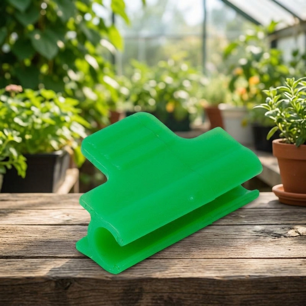Greenhouse Film Fastener, Green Synthetic Material Snap Fit Clips for Fiberglass Poles, Garden Greenhouse Clips