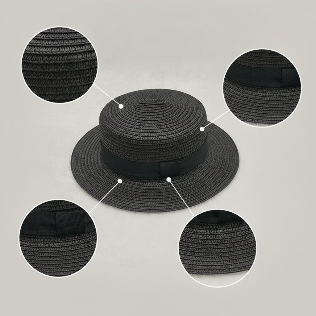 Kind Strohhut breite Krempe, Verstellbarer Sonnenhut für Strand