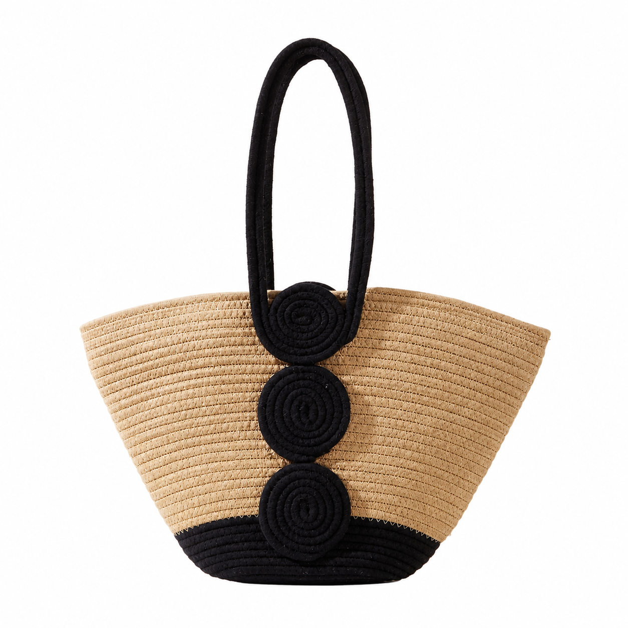 Woven Tote Bag, Open Top Material Shoulder Bag