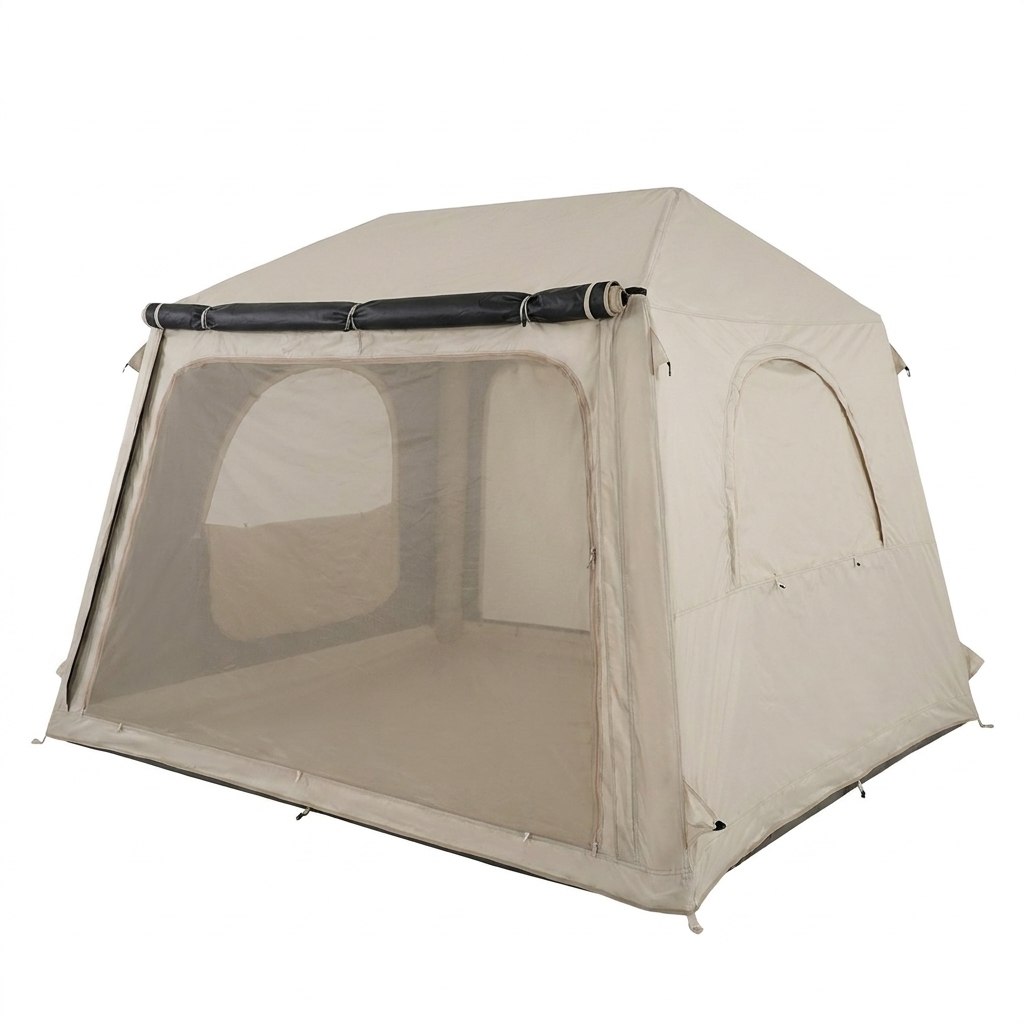Waterproof Glamping Tent, Windproof Inflatable Tent with Hand Pump, 1-3 Person
