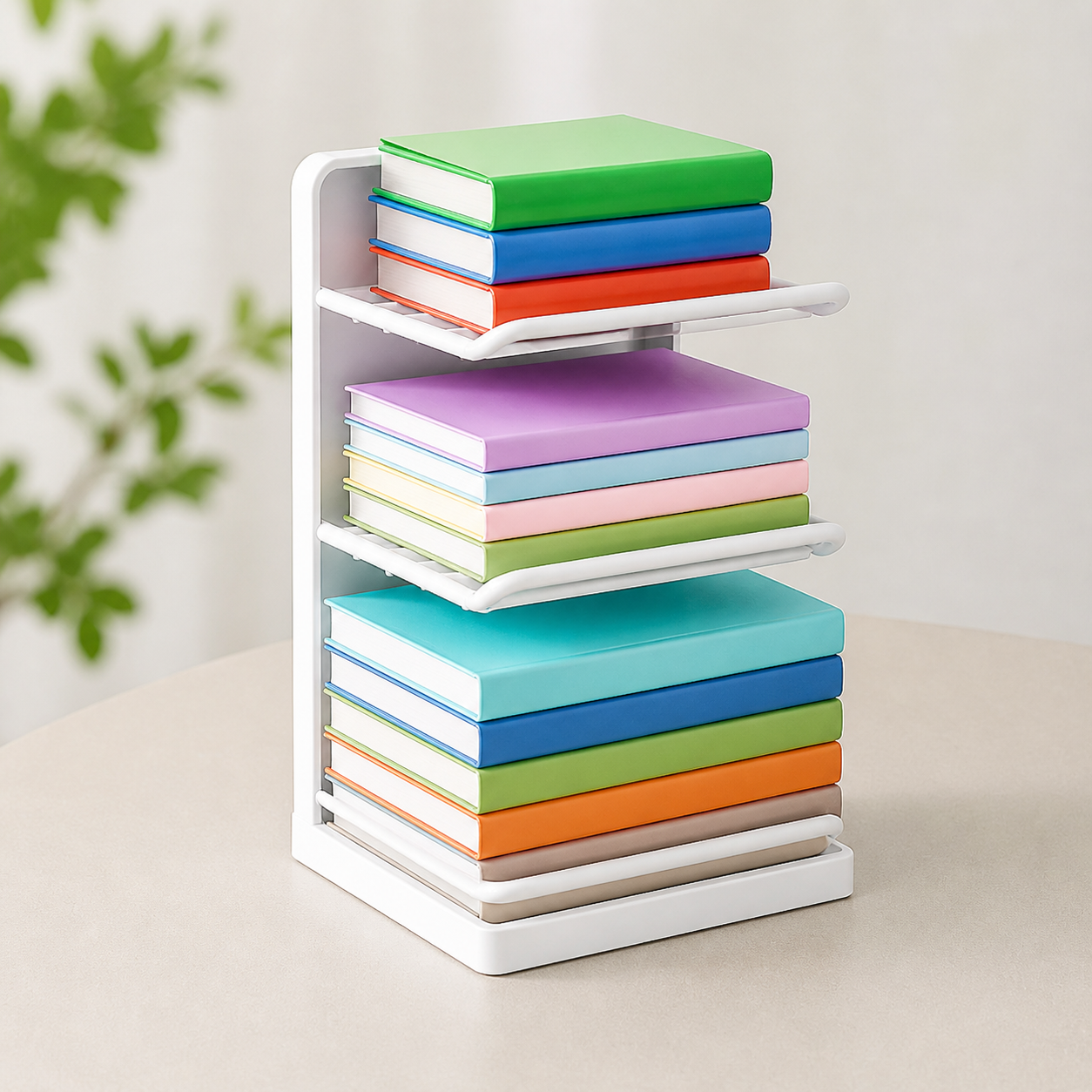 3 Layer Desk Organiser Bookshelf, Small Metal Desk Organiser for Home Office, Modern Desk Shelf for Study Desk, Desktop Organiser