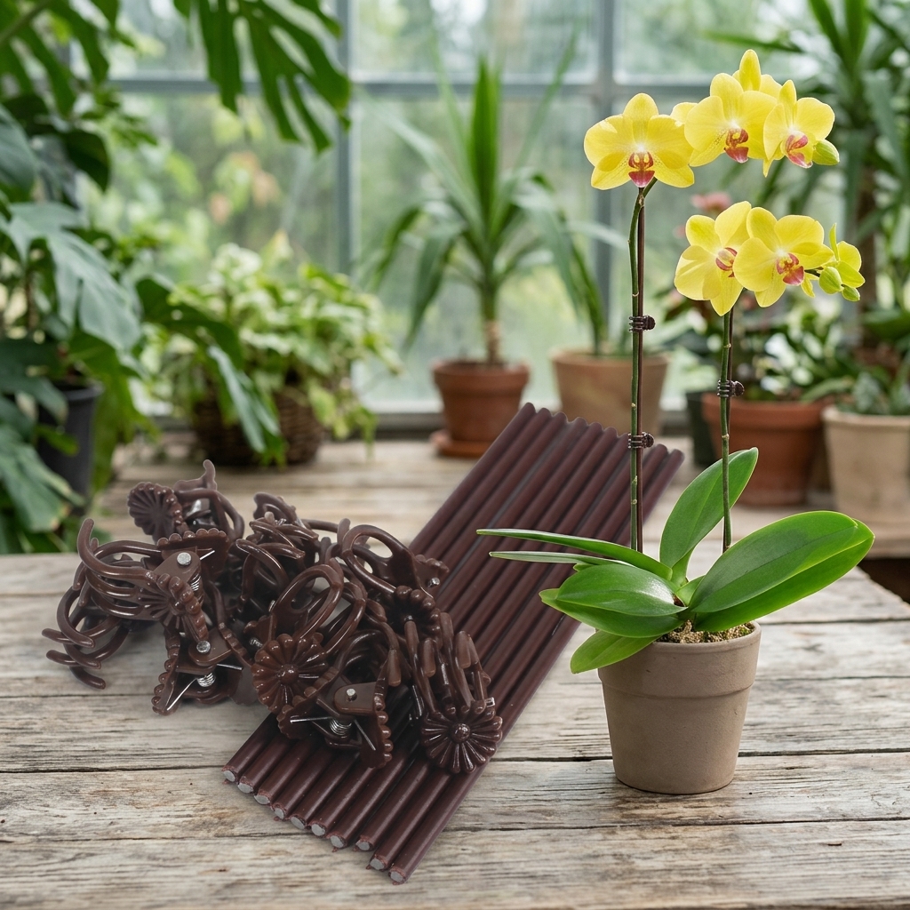 Coated Metal Plant Support Stakes, PVC Coated Steel Trellis for Climbing Plants, Garden Stakes for Tomatoes, Potted Plants