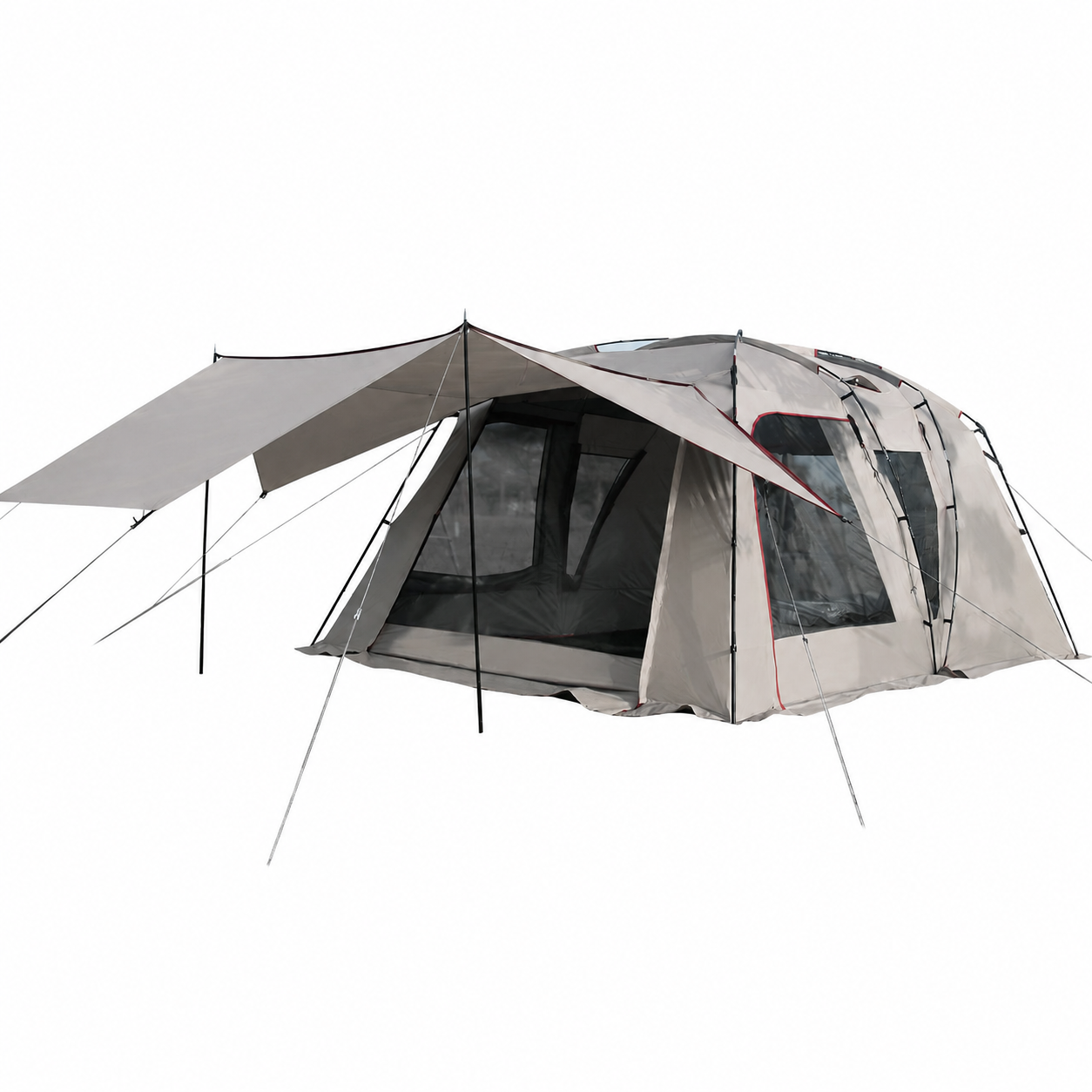 6 Person Tent, Double Layer Family Camping Tent, Portable Dome Tent with Steel