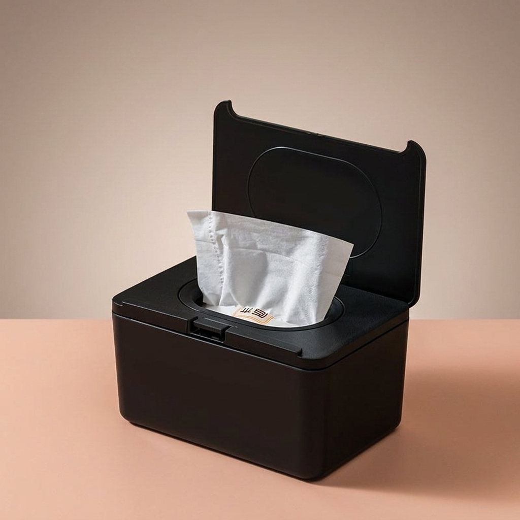 Baby Wipes and Tissue Box for Home Office, Wet Wipes Dispenser Box with Hinged Lid, Modern Minimalist Wet Wipe Dispenser, Sealed Design