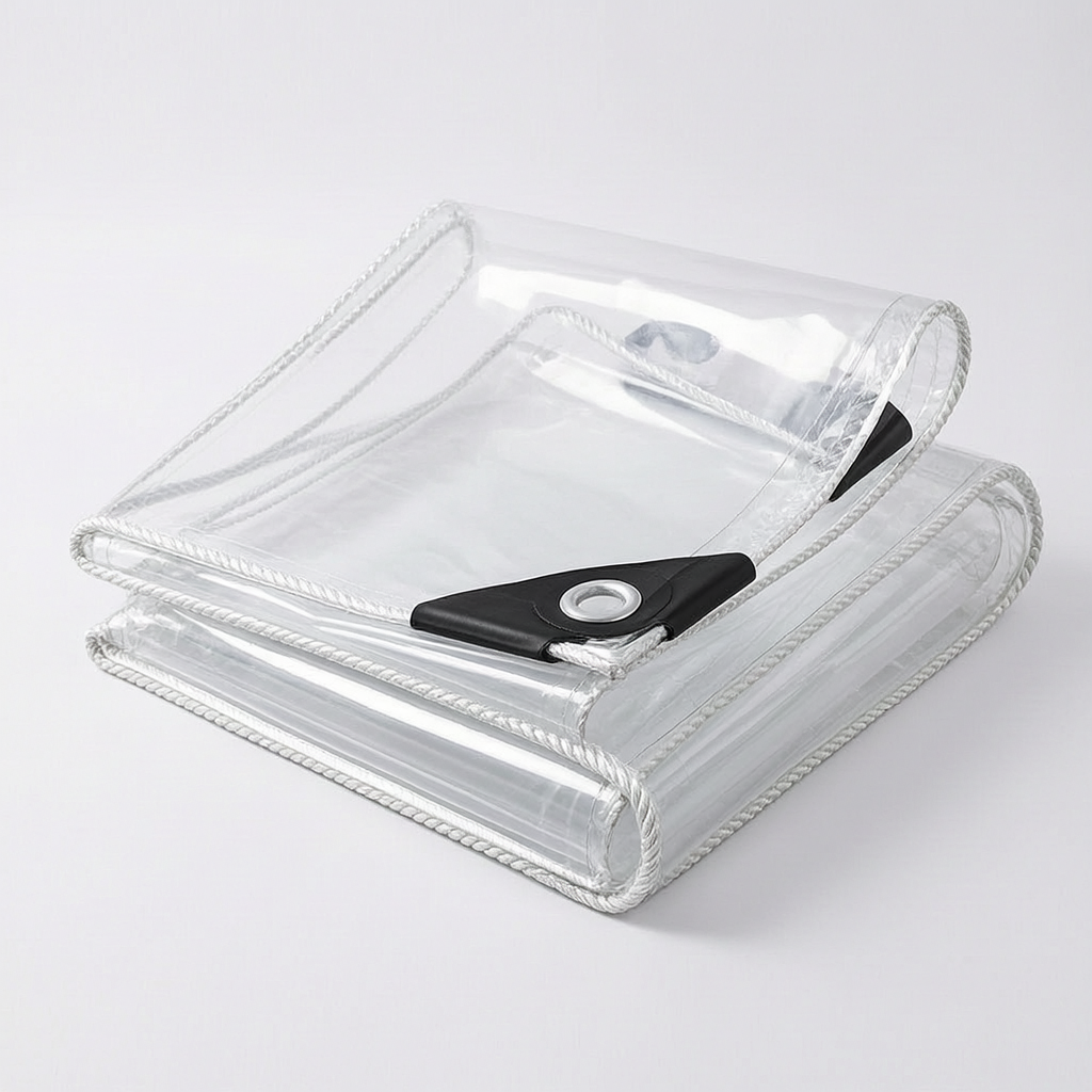 Transparente Plane mit Ösen, Wasserdichte Abdeckplane für Garten & Terrasse